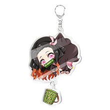 Load image into Gallery viewer, Anime Demon Slayer Kimetsu no Yaiba Two-sided Keychain Tanjirou Nezuko Zenitsu Inosuke Cosplay Acrylic Key Chain for Fans Gift