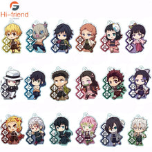 Load image into Gallery viewer, Anime Demon Slayer Kimetsu no Yaiba Two-sided Keychain Tanjirou Nezuko Zenitsu Inosuke Cosplay Acrylic Key Chain for Fans Gift

