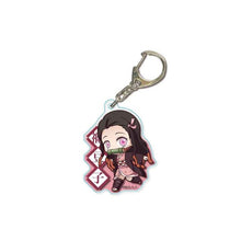 Load image into Gallery viewer, Anime Demon Slayer Kimetsu no Yaiba Two-sided Keychain Tanjirou Nezuko Zenitsu Inosuke Cosplay Acrylic Key Chain for Fans Gift
