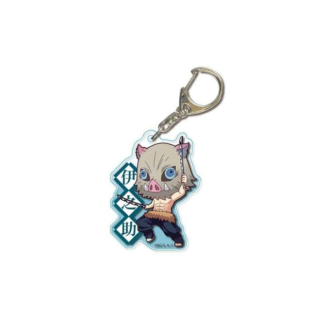 Anime Keychain Demon Slayer: Kimetsu No Yaiba Tanjirou Nezuko Acrylic Keychain  Keyring Cosplay Hashibira Inosuke