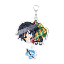 Load image into Gallery viewer, Anime Demon Slayer Kimetsu no Yaiba Two-sided Keychain Tanjirou Nezuko Zenitsu Inosuke Cosplay Acrylic Key Chain for Fans Gift
