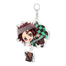 Load image into Gallery viewer, Anime Demon Slayer Kimetsu no Yaiba Two-sided Keychain Tanjirou Nezuko Zenitsu Inosuke Cosplay Acrylic Key Chain for Fans Gift
