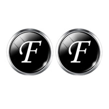 Load image into Gallery viewer, Men's Fashion A-Z Single Alphabet Cufflinks Silver Color Letter Cuff Button for Male Gentleman Shirt Wedding Cuff Links Gifts
