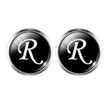 Load image into Gallery viewer, Men's Fashion A-Z Single Alphabet Cufflinks Silver Color Letter Cuff Button for Male Gentleman Shirt Wedding Cuff Links Gifts
